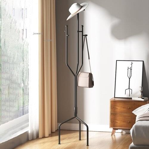 Wrought Iron Home Furniture Hanger Simple Modern Bedroom Hotel Living Room Storage Coat Rack Creative Dormitory Villa Bag Stands
