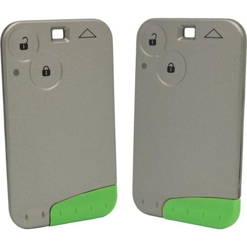 WhatsKey Replacement 2 Button Remote Key Card Shell Case Smart Card Key Case For Renault Espace Laguna