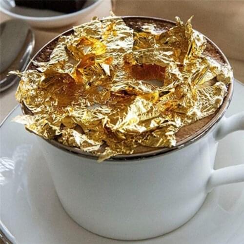 100PCS Gold Leaf Edible Gold Foil Sheets For Cake Decoration Facial Mask Arts Crafts Paper Home Real Gold Foil Gilding