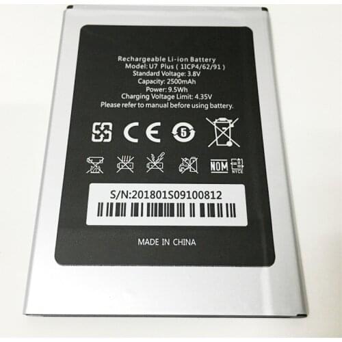 3.8V 2500mAh For OUKITEL U7 Plus Battery