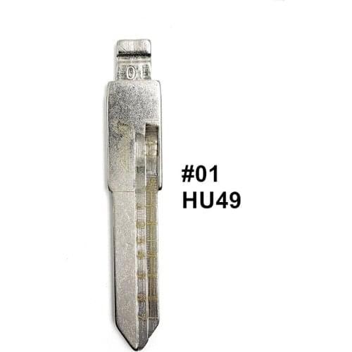 5pcs 2 IN 1 Lishi HU49 #01 Engraved Line Key Blade Scale Shearing Teeth Cutting Key Blank For VW Jetta Santana