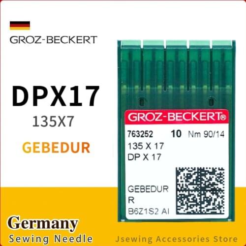50PCS DPX17 (135X17) GEBEDUR Heat Proof Groz-Beckert Needles For Industrial Walking Sewing Machine JUKI Durkopp SY3355 Titanium