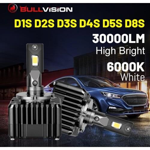 BULLVISION D1S HID Headlight D2S D3S D4S D5S D8S 30000LM CSP Chip 55W Ballast Car Xenon Lamps D1R D2R D3R D4R LED Auto Bulbs 12V