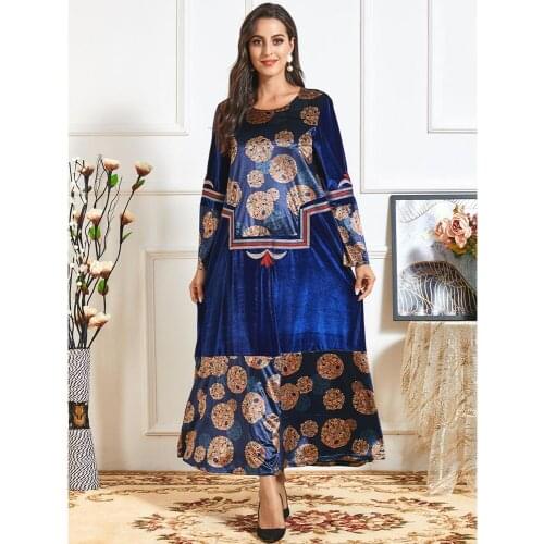 Velvet Abaya Muslim Women Maxi Dress Winter Warm Turkish Kaftan Dubai Jilbab Islamic Clothing Arab Robe Abayas Moroccan Caftan
