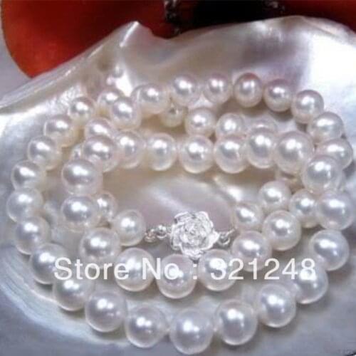 Hot sale White Akoya cultured pearl 8-9mm High-grade round beads beautiful European Necklace making 18 inches GE4516