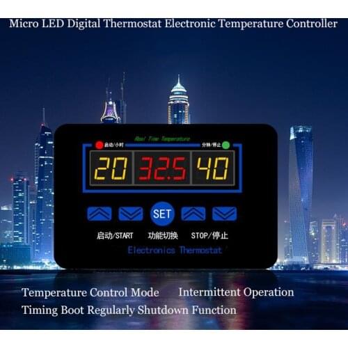 Digital Thermostat 12V 220V Temperature Controller Temperature Control Switch -19~99C Output 10A 220V AC