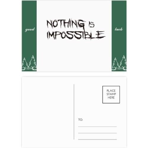 Quote Nothing Is Impossible Good Luck Postcard Set Card Mailing Side 20pcs