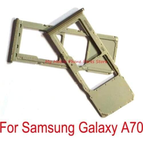 Single Sim Card Tray Holder Reader For Samsung Galaxy A70 A705 A705F Moblie Phone Nano Micro SD Card Slot Adapter Spare Parts