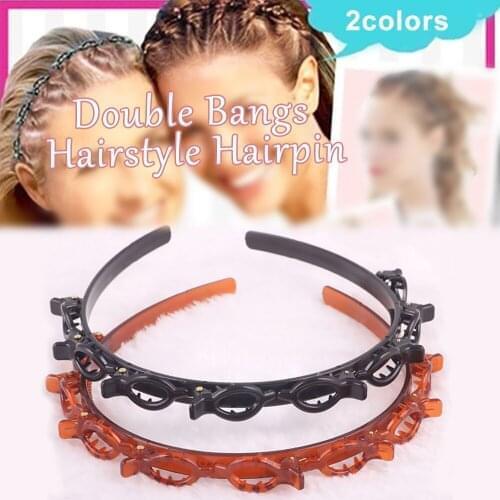 Double Bangs Hairstyle Hairpin Hairband Salon Hair Decoration Clips Hairband for Women Double Bangs Hairstyle Hairpin Accessory