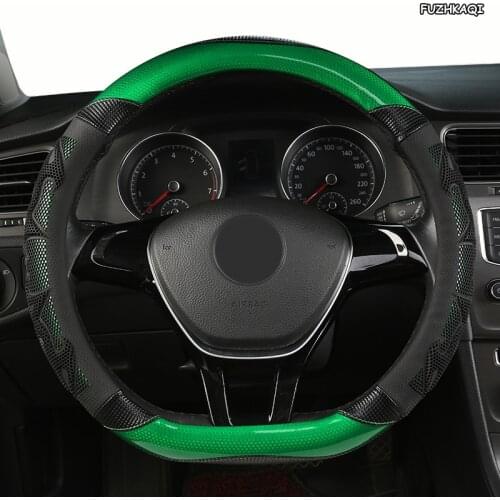FUZHKAQI Microfiber Leather Car Steering Wheel Cover For Jeep Renegade Wrangler jk tj Grand Cherokee Compass Patriot