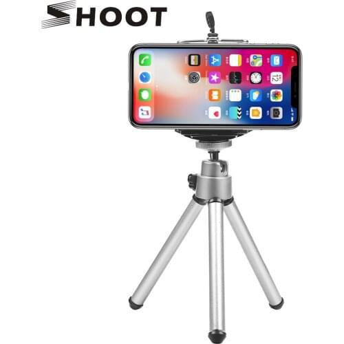 SHOOT Flexible Mini Aluminum Tripod for iPhone X 8 7 6S Xiaomi Samsung Huawei Cell phone Tripod Stand For Mobile Smartphone