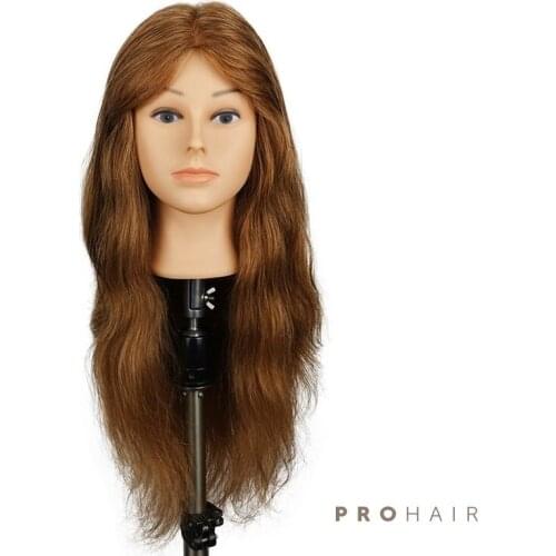 Mannequin-Head with 50CM 100% Human Hair Dark Blond Training Head Female Mannequin Training Doll Head Wig head