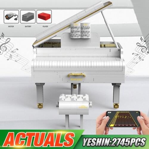 Yeshin APP Control Toys The 21323 White Playble Grand Piano Set Assembly Toys Model Building Blocks Bricks Kids Christmas Gifts