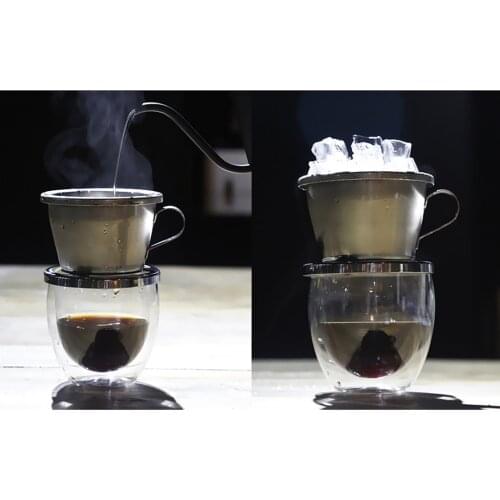 Stainless Steel Coffee Driper Making Hot and Cold Coffee Drip Brewing Pot
