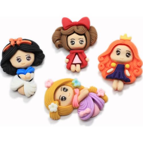 Kawaii Cartoon Princess Resin Flatback Cabochon Craft DIY Scrapbook Hair Bows Center Decoration