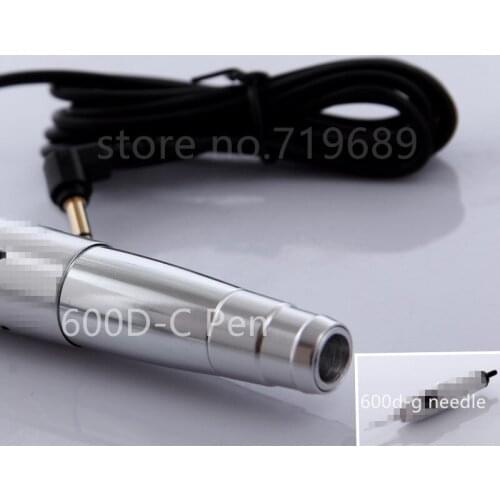 Free shipping 1 piece permanent makeup pen machine 600D-C with special needle 600D-G for eyebrow,lips tattoo machine kit