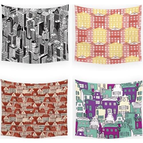 Cartoon tall buildings witchcraft supplies tapestry aesthetic tapestry wall tapestry psychedelic tapestry wall anime tapesrty