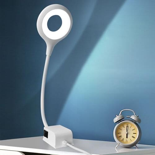 Ring Eye Protection Desk Lamp USB Study Lighting Work Light Creative Design Silicone Hose Bedside Lamp with Magnetic Base