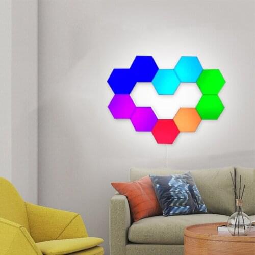 New Touch Sensitive Colorful Modular Quantum Lamp LED Night Light Magnetic Assembly Hexagon Light Wall Lamps Quantum Lights