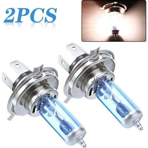 New Arrival 2pcs White H4 Halogen 60/55W Car Auto Headlight Headlamp Replacement Lights Bulb DC12V 5000K
