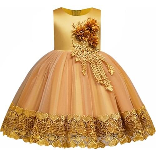 3-10 Y Pageant Kid Dress for Girl Wedding Tulle White Lace Flower Girl Dress Children Elegant Princess Party Ball Gown Clothing