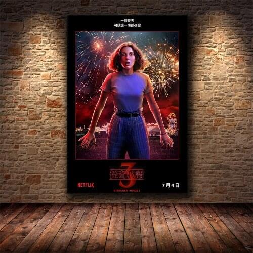 Stranger Things Poster Season 3 2 1 Characters Posters Tv Movie Prints Canvas Painting Wall Art for Living Room Bedroom Decor