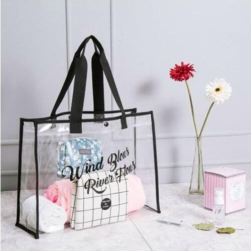 MLHJ Transparent PVC waterproof bag storage bag beach bag Single shoulder bag