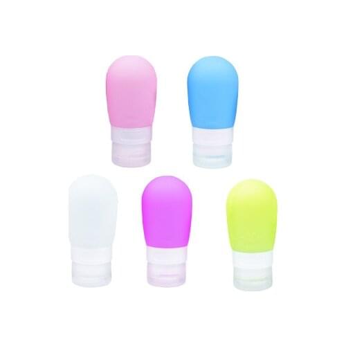 1Pc 38ml 60ml 80ml Portable Silicone Refillable Bottle Empty Travel Packing Press For Lotion Shampoo Cosmetic Squeeze Containers