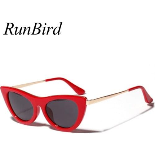 RunBird Cat Eye Sunglasses Women Top Fashion Sunglass Cat Frame Eyewear Classic Transparent Shades Eyeglasses Sun Glasses 5352