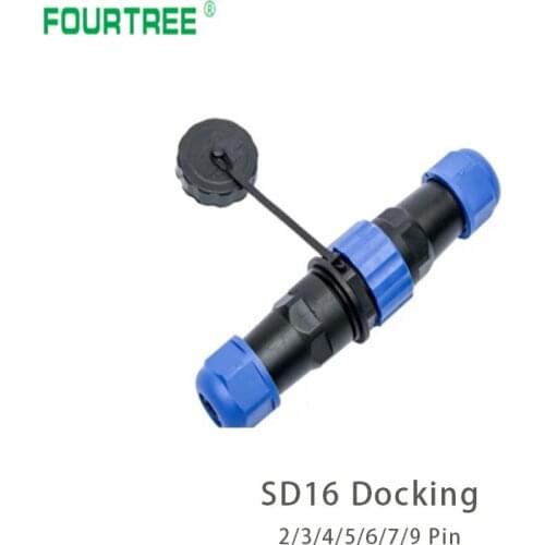 SD16 IP68 Docking Waterproof Plug Socket 1/2/3/4/5/6/7P Aviation Connector Panel Mount Wire Cable Connection Aviation Connecting