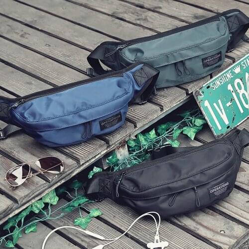Man Waist Bag Oxford Waterproof Casual Chest Bag Fashion Hip Hop Belt Bag Traval Outdoors Shoulder Bag