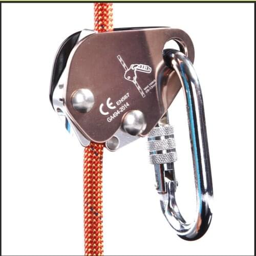 Rope Grab MAX 100KG Riser Adjuster Fits 8mm-12mm Rope Self-Locking Rope Grab for Outdoor Rocking Climbing Tree Mountaineering