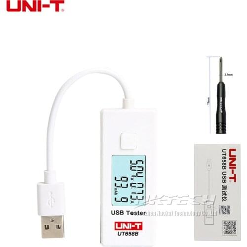 UNI-T UT658 UT658B USB Tester Voltmeter Ammeter Phone Tablet Power Safety Digital LCD Volt Monitor Current Meters Capacity 9V 3A