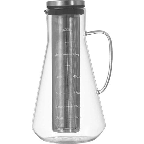 Coffee Tea Maker Pot 260x90x73mm Coffee Kettle Pot Glass Teapot 1600ml