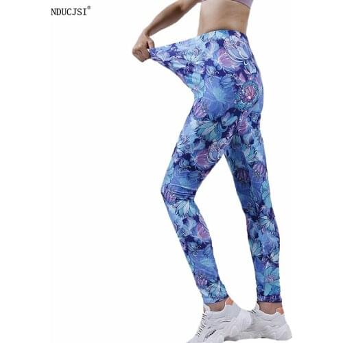NDUCJSI Printed Leggings Women Summer Skinny Clothes Strench Fitness Sexy Outwear Long Pants Workout 2021 Clothing Ankle Length