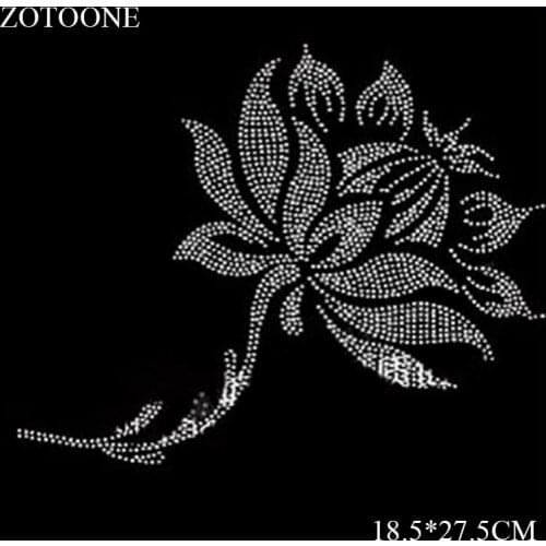 ZOTOONE Elegant Flower Pettern Rhinestone Applique Hotfix Rhinestone Heat Transfer Iron on Stones Crystals Strass for Needlework