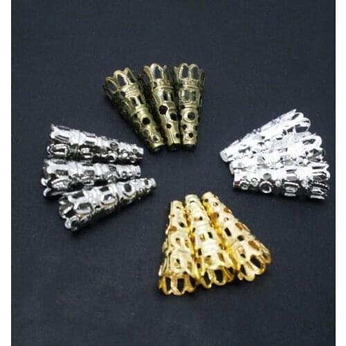 100pcs 8x22mm Gold Silver Bronze Rhodium Plated Spacers Beads Caps for DIY Necklace Bracelet Earrings Jewelry Making Components