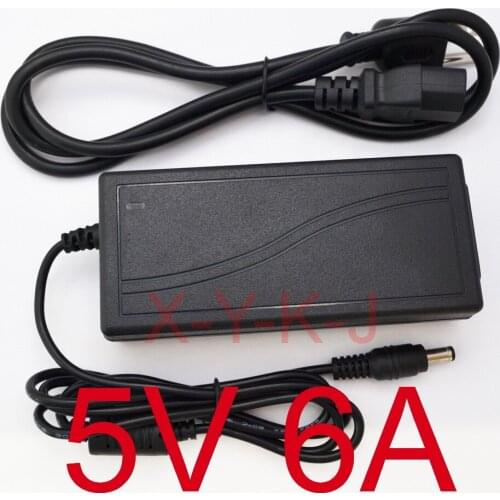 20PCS High quality IC solutions AC 100V-240V DC 5V 6A Switch power supply, 30W LED adapter,EU /US /UK/AU Plug 5.5mmx 2.1mm-2.5mm