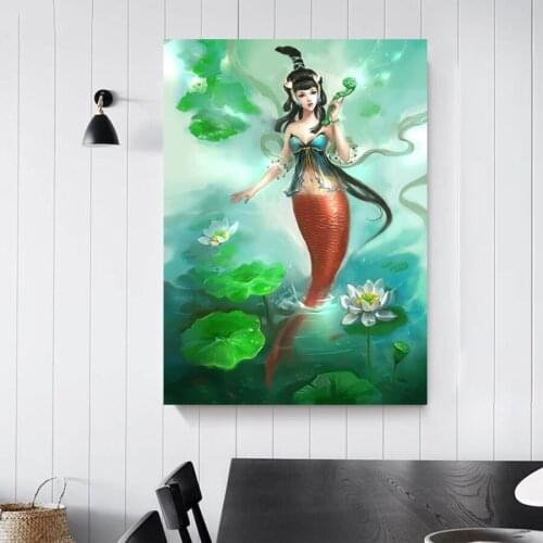 5D DIY Diamond Embroidery Mermaid Jade Ruyi Lotus Picture Of Diamond Painting Full Square New Arrival Cross Stitch Mosaic A2157