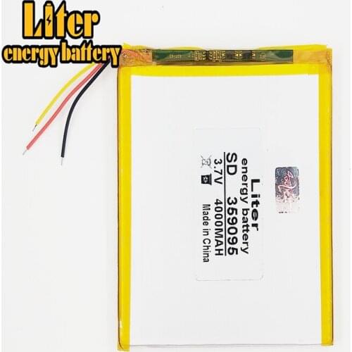 Three wire battery.3.7V 4000mah (polymer lithium ion battery) Li-ion battery for tablet pc 7 inch MP3 MP4 [359095] Free Shipping