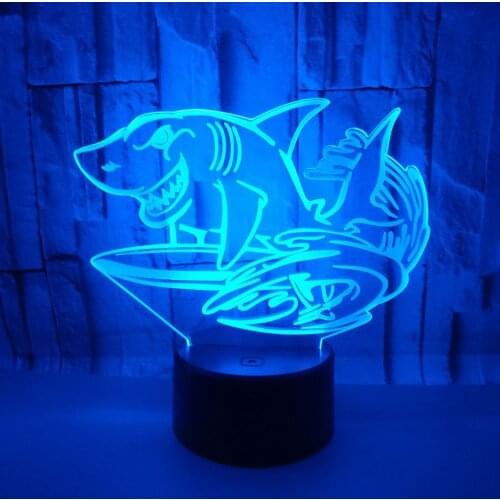 Shark 3d Lamp Colorful Touch Remote Control 3d Led Visual Table Lamps For Living Room Gift Decoration Table Moderne Desk Lamp