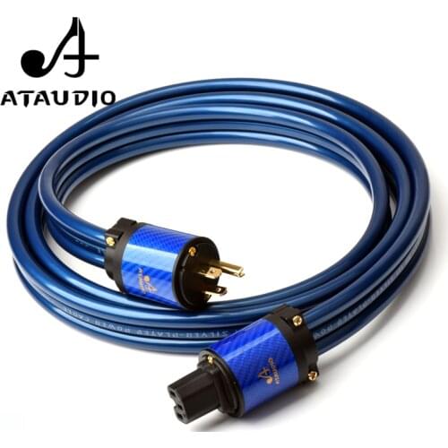 ATAUDIO Silver-plated Hifi Power Cable High Quality Powr Cord with Carbon Fiber USA Power Plug