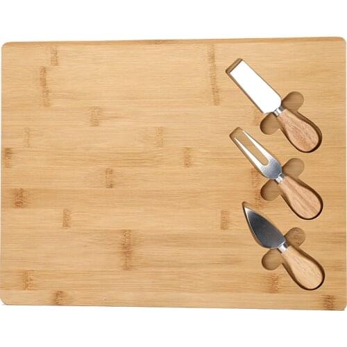 Bamboo Cheese Board With Handle Knives Wooden Cutting Board Cheese Cooking Tool Set Cheese Slicer Fork Scoop Cutter F1136