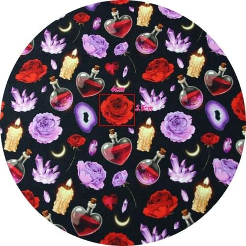 Bottle rose print 100% cotton fabric tissues for DIY patchwork baby cloth bedding set material for sewing cushion cover clothing