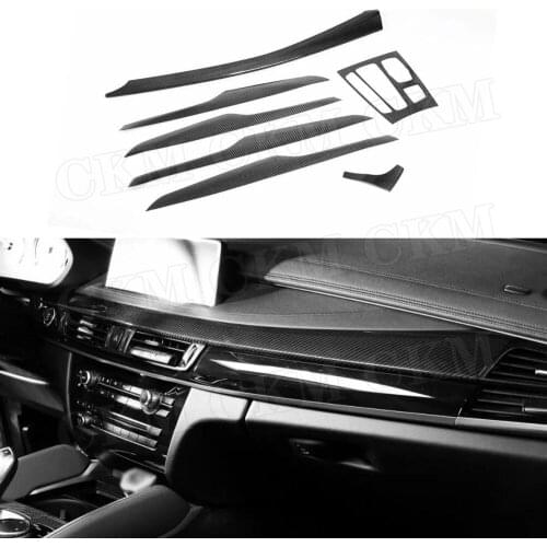 Dry Carbon Fiber Car Center Console Gear Shift Panel Door Handle Frame Trim Cover For BMW X5 F15 X6 F16 2015-2019 Accessories