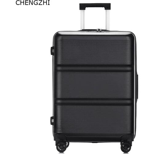 CHENGZHI 20"24inch Fashion ABS PC rolling luggage spinner student password suitcase business boarding trolley case on wheels