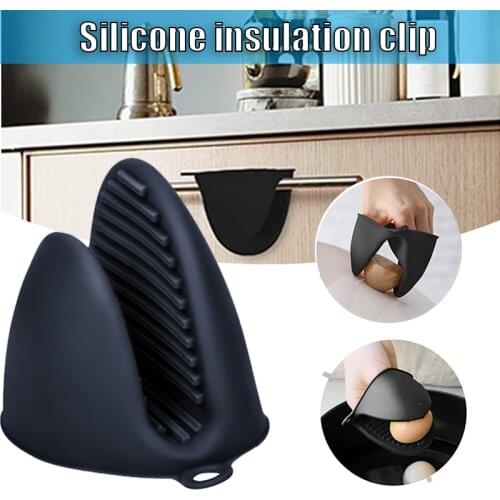 Black Thicken Silicone Oven Mitts Portable Heat Resistant Non-Slip Gloves for Cooking Baking Hand Protector Home Kitchen Gadgets