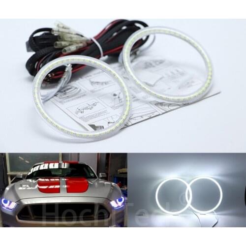 For Ford Mustang 2015 2016 Ultra bright SMD white LED angel eyes 2600LM 12V halo ring kit daytime running light