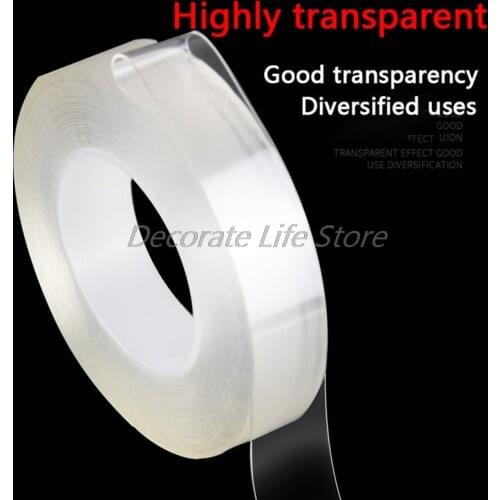 Nano Magic Adhesive Tape Double Sided Reusable Transparent Acrylic Waterproof