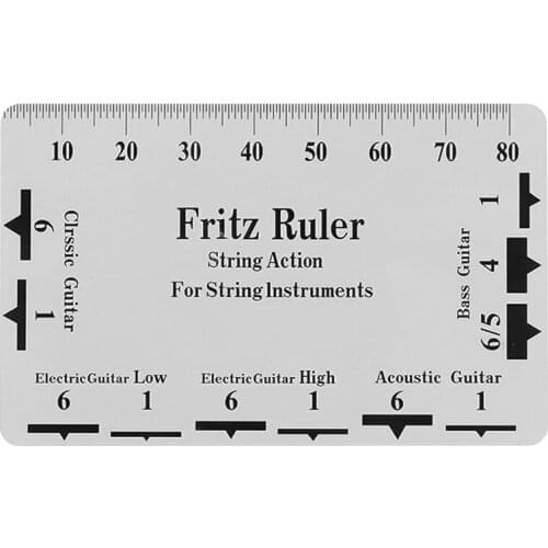 Guitar String Action Gauge String Pitch Ruler Card Luthier Tool Ruler Guitar Measuring Tool for Electric Acoustic Guitar Bass